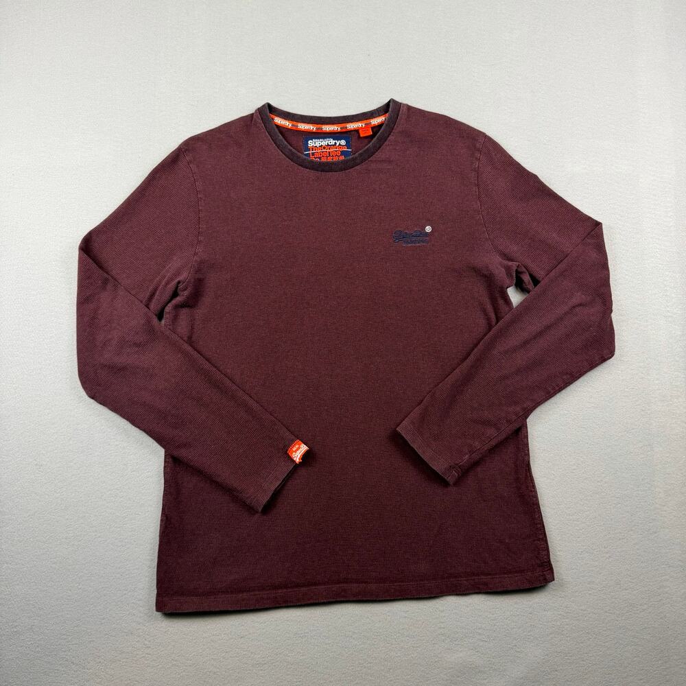 Superdry Orange Label Waffle Knit Long Sleeve Tee L
